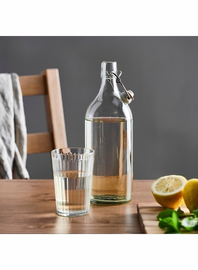 أيكيا زجاجة زجاجية شفافة سعة 1 لتر مع سدادة - وعاء زجاجي متين للماء والعصير والحليب والمشروبات الأخرى - Image 4